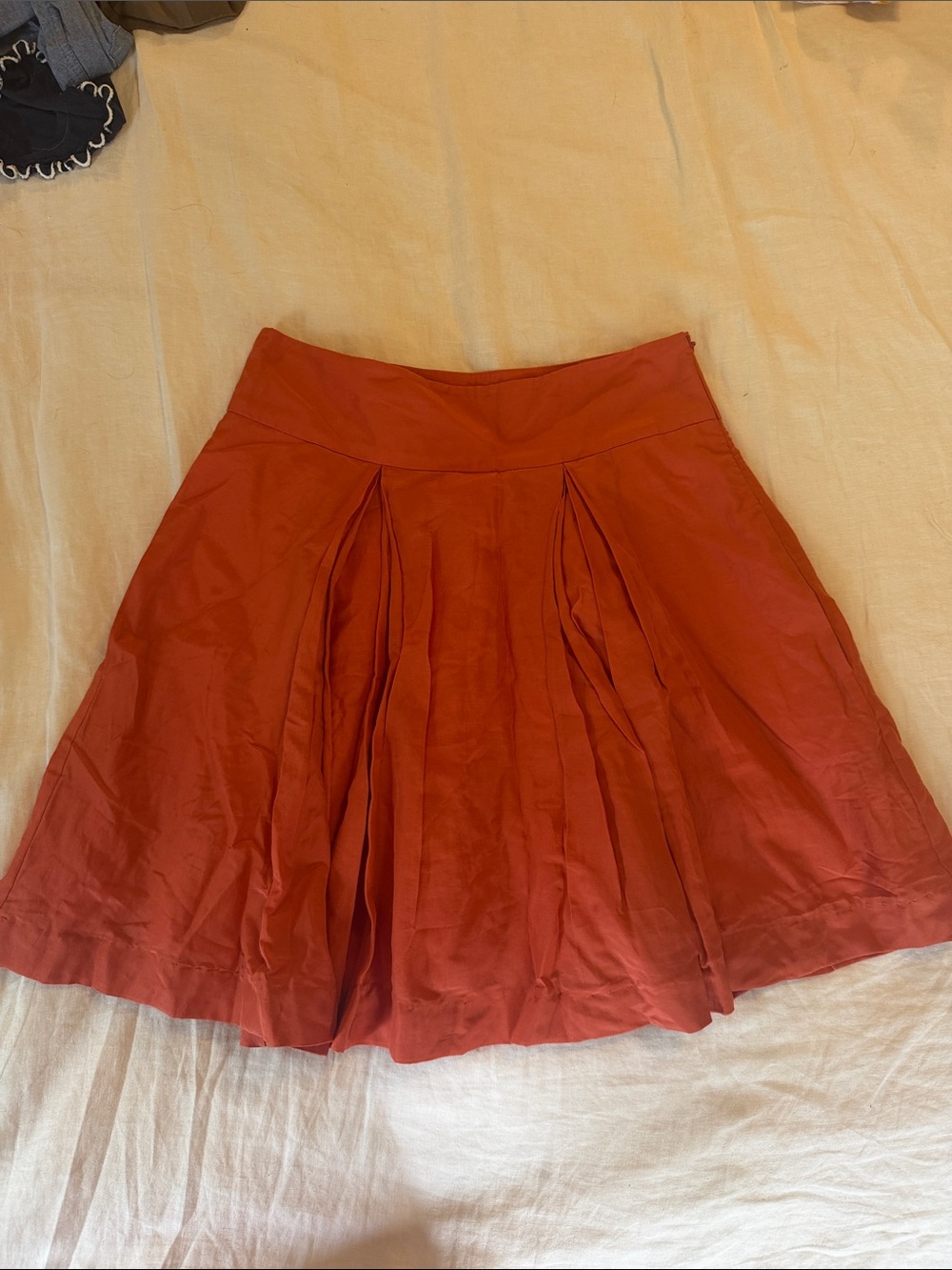 Banana Republic Rust Red Pleated Skater Skirt